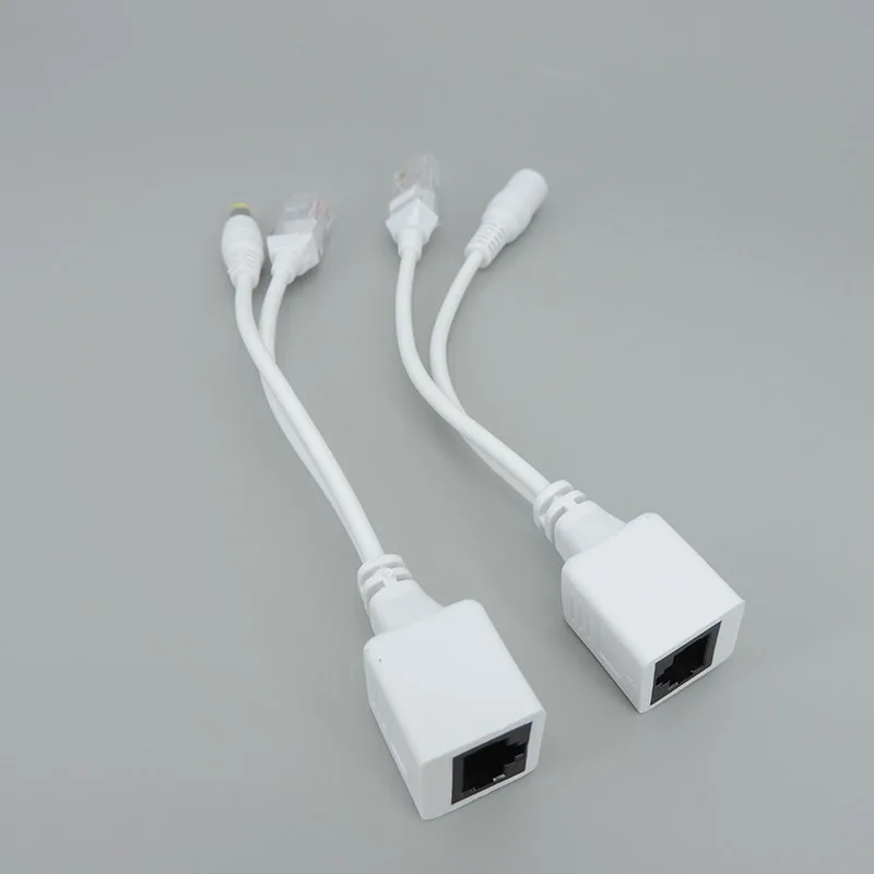 POE 패시브 파워 RJ45 DC 오버 이더넷 어댑터 케이블, POE 스플리터 인젝터 공급 모듈, IP CCTV 카메라용, 화이트 블랙, 12-48V
