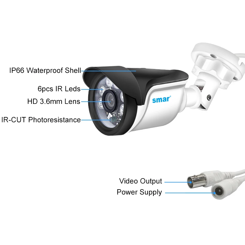 Samr AHD 감시 카메라, CCTV 불릿, 야외 홈 비디오 카메라, 적외선 LED IR-CUT 필터, HD 720P, 1080P, 30PCs