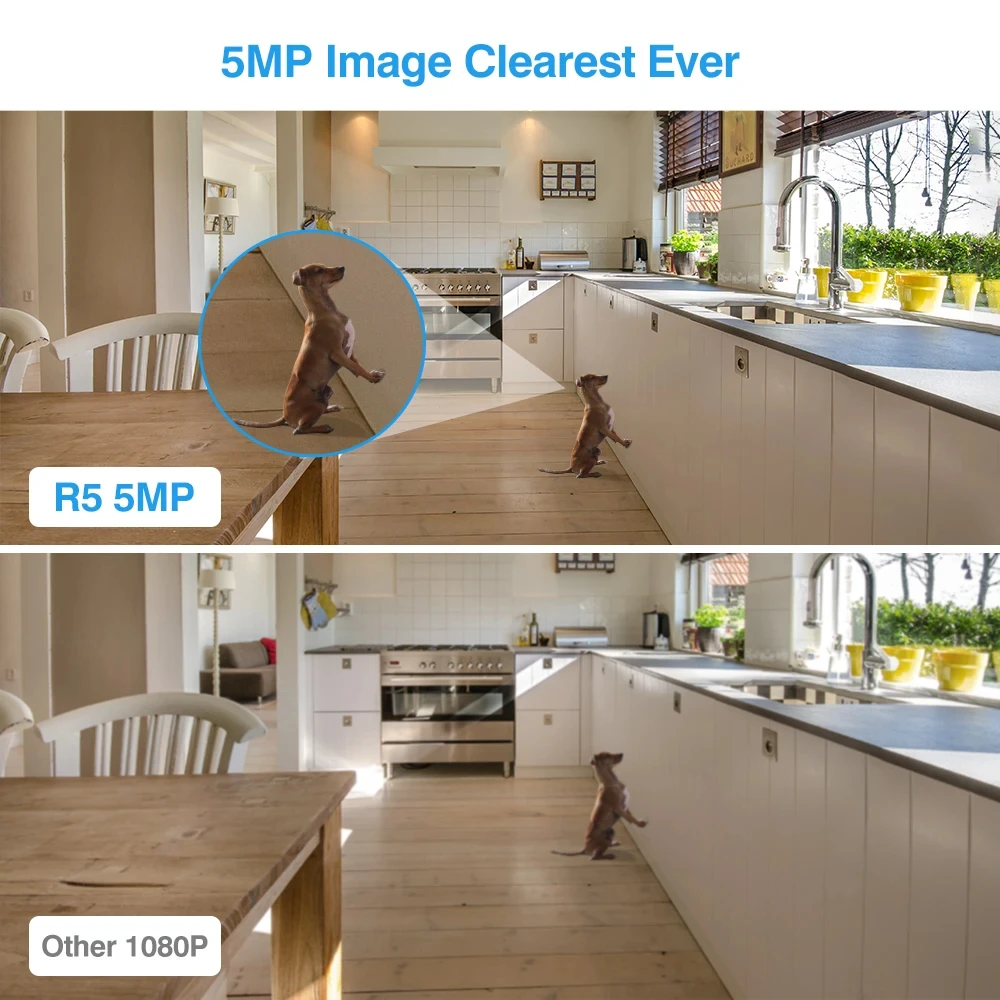 Foscam 와이파이 카메라 팬 및 틸트 양방향 오디오 베이비 모니터, 실내 캠, AI 감지 홈 비디오 감시 카메라, 5MP