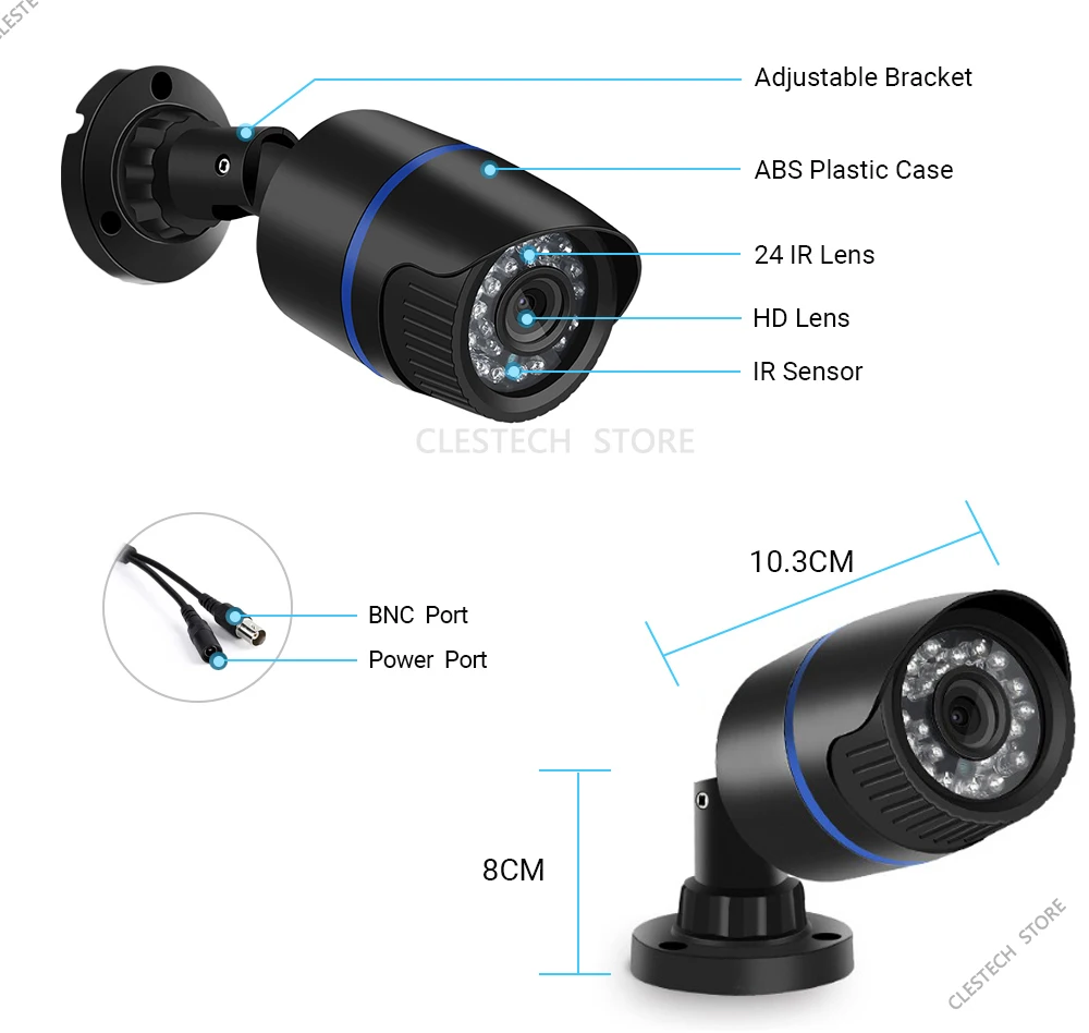 XVI 풀 디지털 CCTV AHD 카메라, 4 인 1, 5MP, 4MP, 1080P, HD, 5M-N, 야외 방수, ip66 IR, 야간 투시경, 거리용 총알