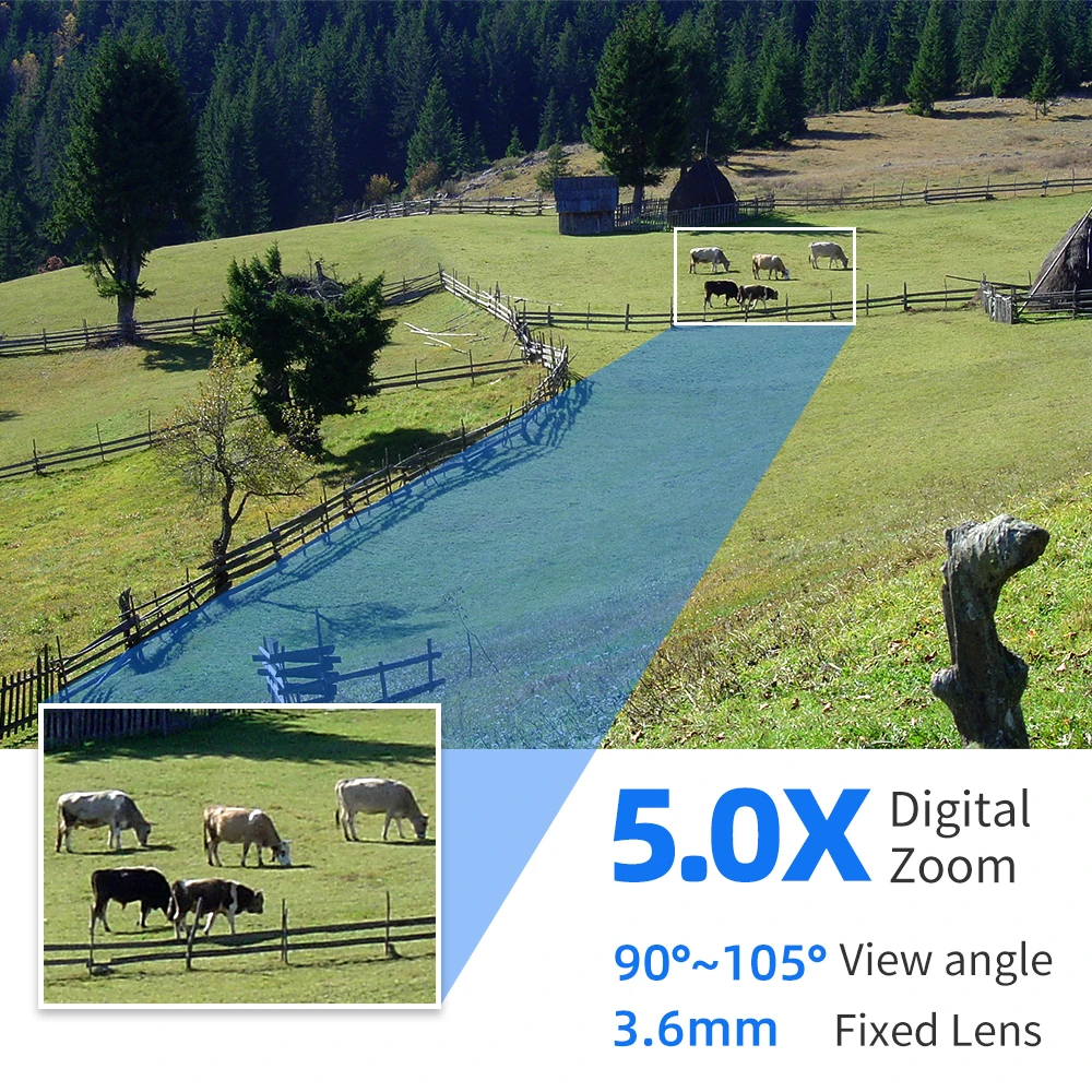 Hiseeu PTZ 와이파이 스마트 카메라, 사람 감지 자동 추적 ONVIF 무선 CCTV 비디오 감시 IP 카메라, 5 배 디지털 줌, 4K 8MP