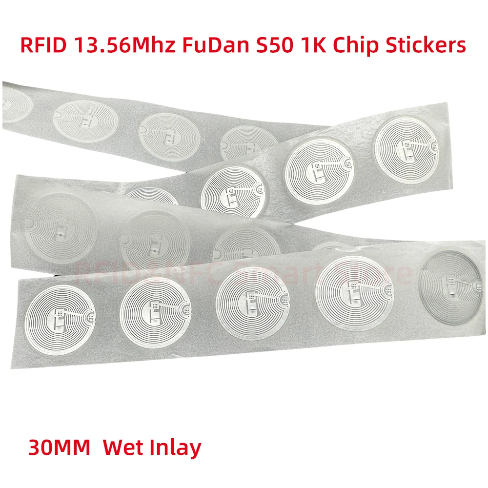 Android NFC 휴대폰용 RFID 스마트 태그, S50, 14443A Mi F08 클래식 1K EV1 S50 습식 인레이 스티커 F08, 1024 바이트 라벨, 10 개