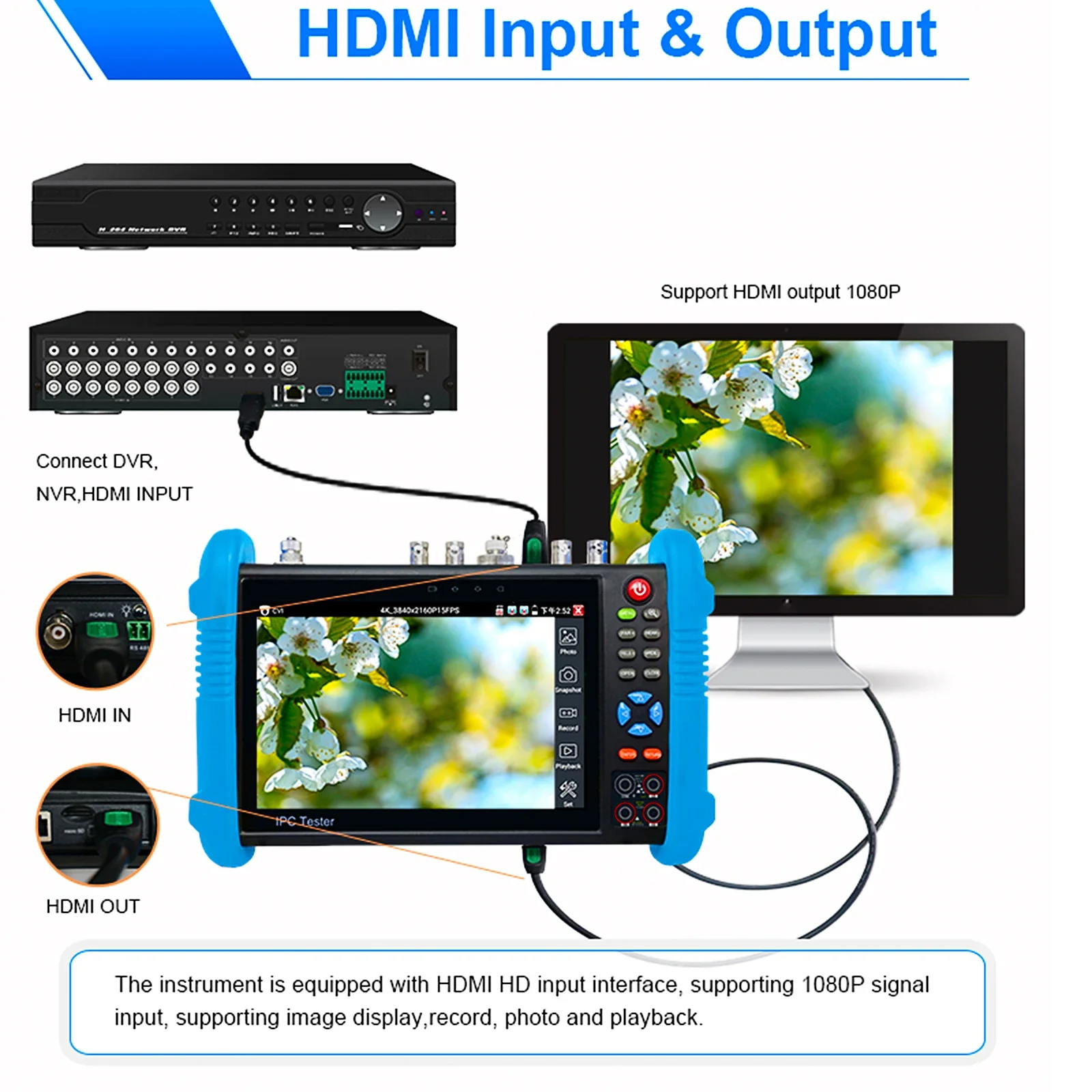 IPC-9800 MOVTADHS AHD TVI CVI 테스터 플러스, IPS 터치 스크린 모니터 CCTV 테스터, HD-TVI HD-CVI AHD SDI IP, 8MP, 7 인치 테스터