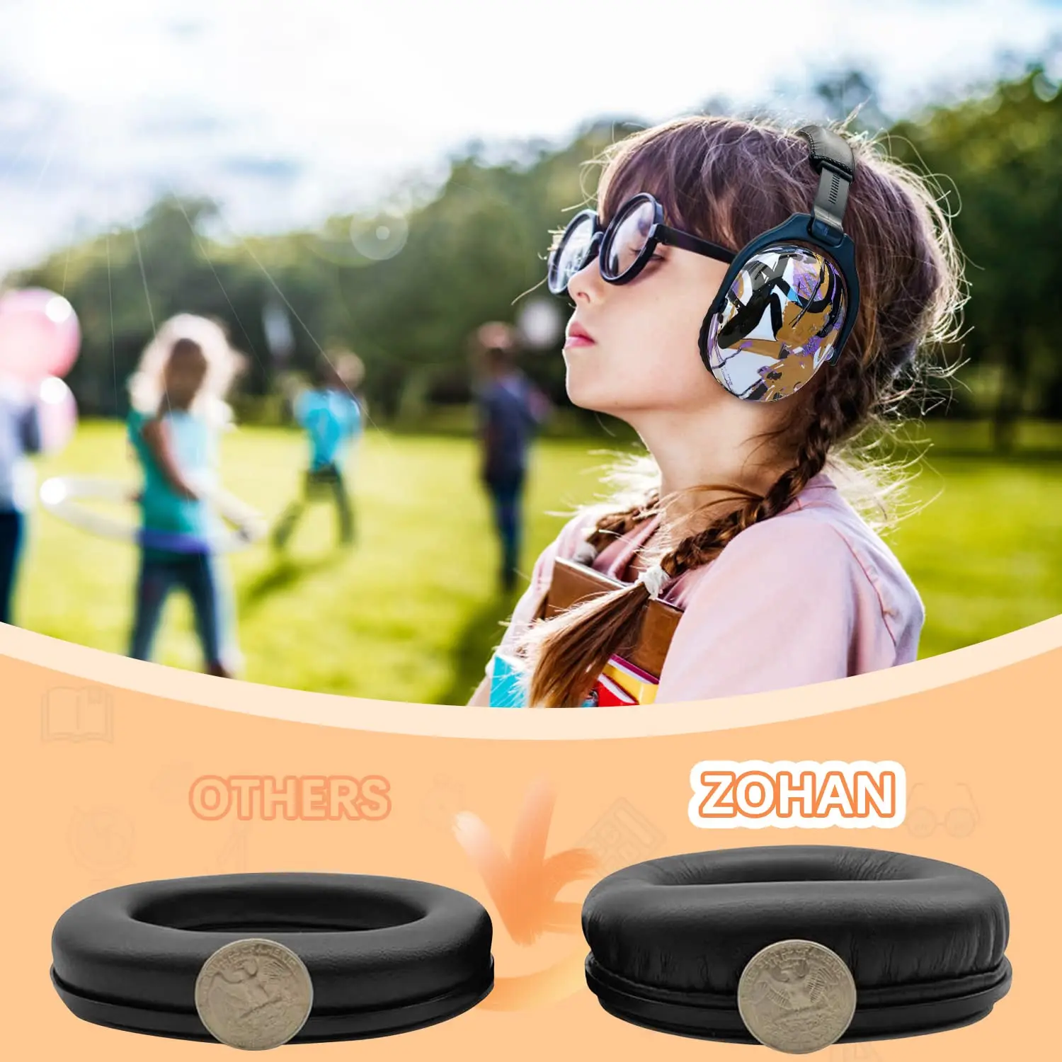 어린이 청력 보호 안전 귀마개 조정 가능한 소음 감소 낙서 귀마개, 유아 어린이를 위한 귀 보호 기능