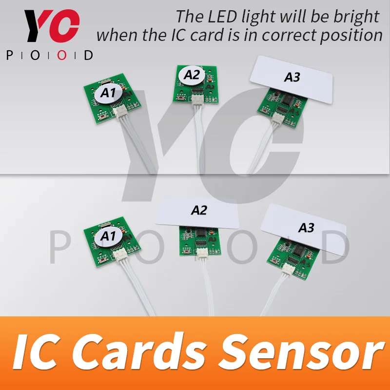 방 탈출 모험가 게임 소품 RFID 센서 소품, RFID 센서 위에 IC 카드 4 장 넣기, Maglock 열기