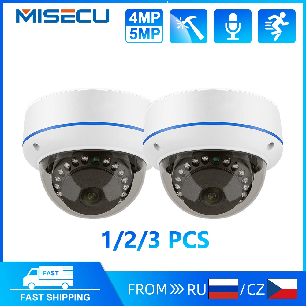 Misecu 4MP/5MP POE IP 카메라 홈 보안 보호 1/2/3 PCS Vandalproof 돔 감시 카메라 지원 Onvif title=Misecu 4MP/5MP POE IP 카메라 홈 보안 보호 1/2/3 PCS Vandalproof 돔 감시 카메라 지원 Onvif 