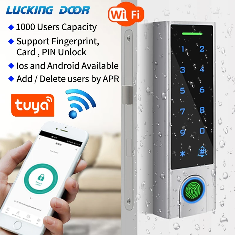 Tuya-2.4G Wifi 원격 제어 게이트 오프너, 125Khz RFID 액세스 컨트롤러 지문 방수 액세스 제어 무선 도어 잠금 장치 title=Tuya-2.4G Wifi 원격 제어 게이트 오프너, 125Khz RFID 액세스 컨트롤러 지문 방수 액세스 제어 무선 도어 잠금 장치 