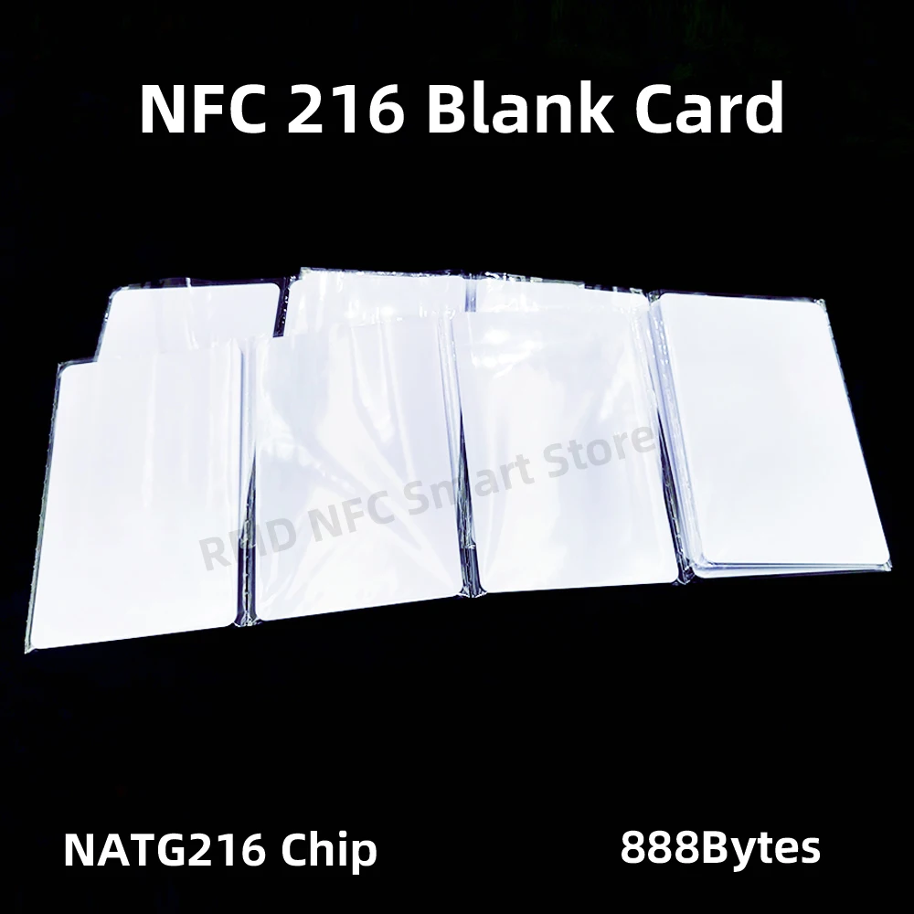 NFC 카드 NTG 216 블랭크 카드, PVC 13.56MHz 방수 RFID HF 888 바이트, NFC 비즈니스 NFC 216 위조 방지 링크, 10 개, 50 개