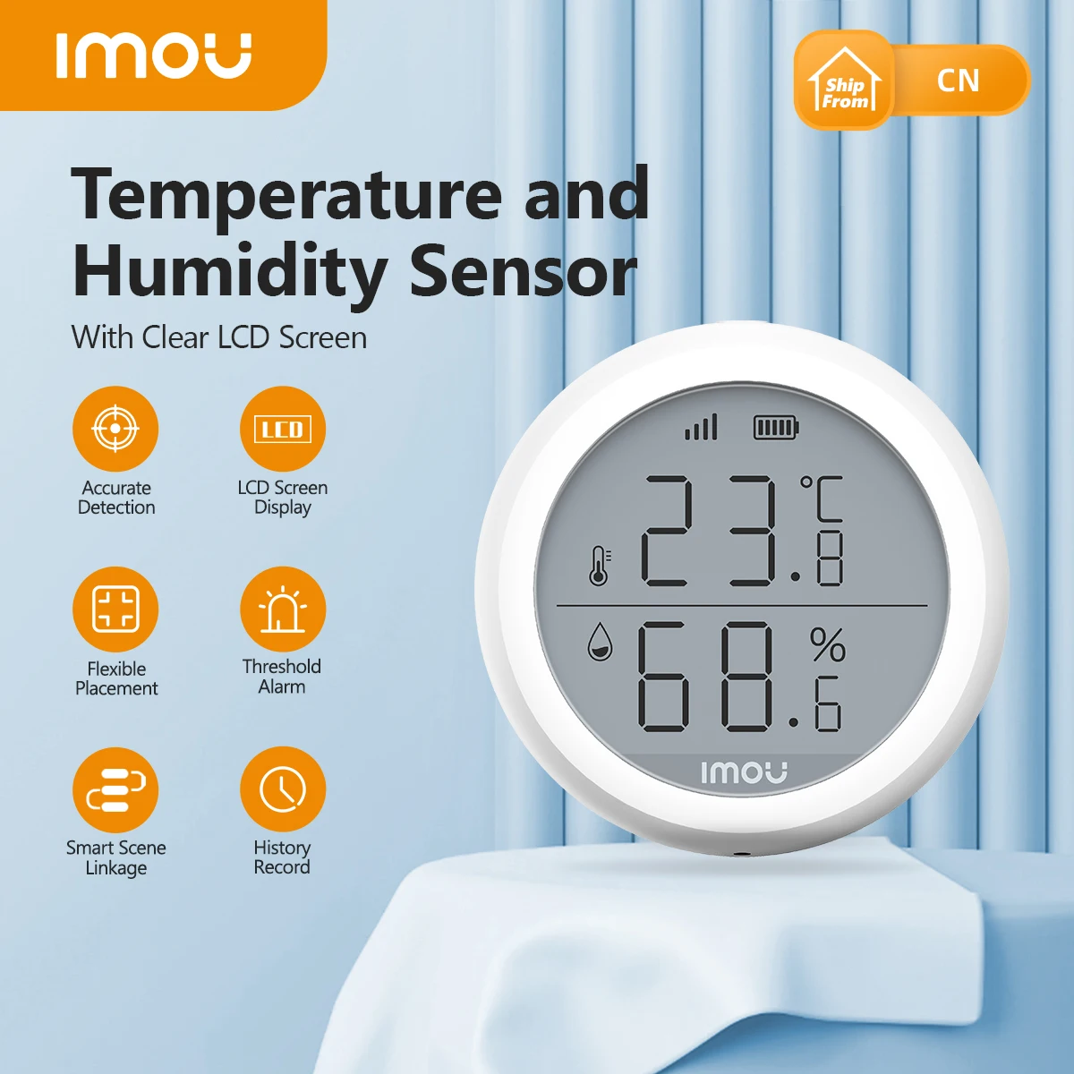 IMOU 와이파이 스마트 지그비 3.0, 온도 및 습도 센서, LCD 화면 이력 레코드, 스마트 홈 보안 리모컨 title=IMOU 와이파이 스마트 지그비 3.0, 온도 및 습도 센서, LCD 화면 이력 레코드, 스마트 홈 보안 리모컨 