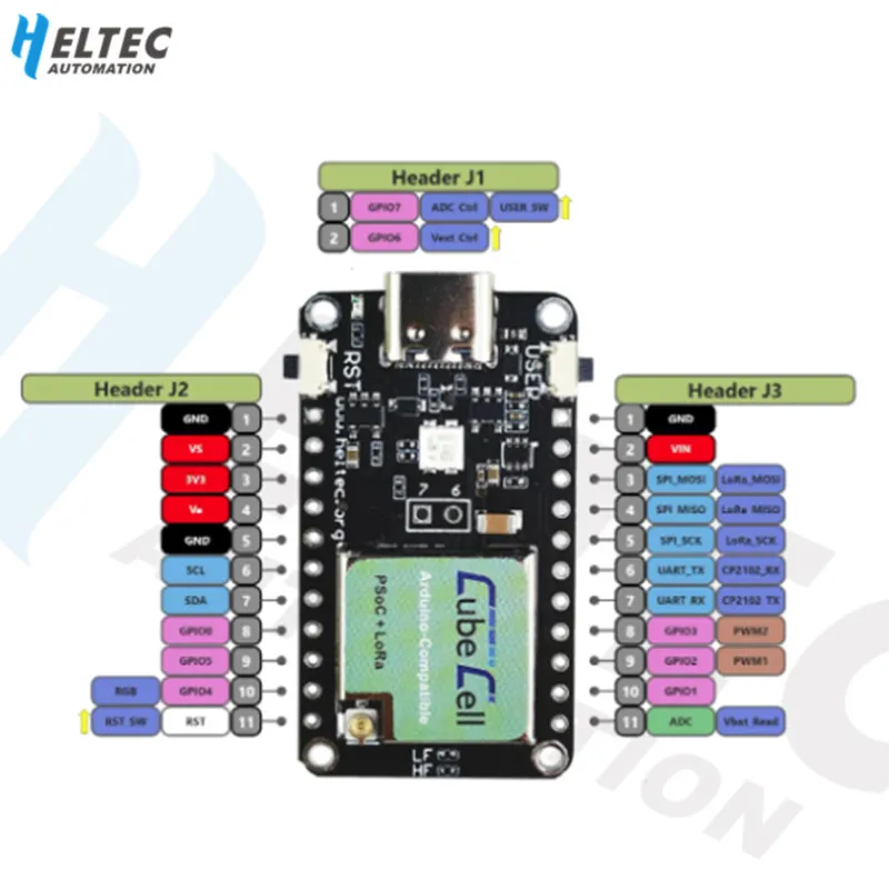 Heltec Lora 노드 아두이노용 큐브 셀 개발 보드, 태양 전지 패널 포함, ASR650x