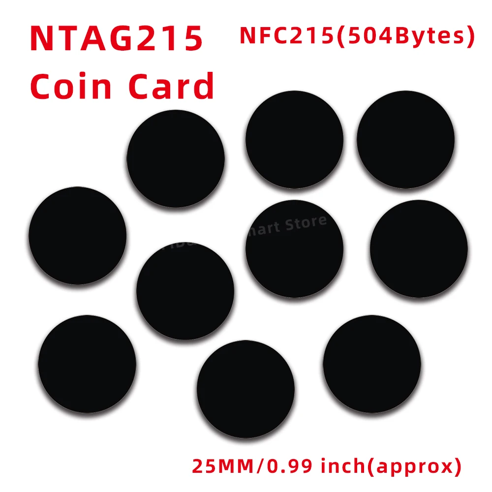 NFC 215 코인 카드, Ntg215 코인 태그, 13.56MHz 14443A RFID NFC 태그, 504 바이트 NFC 개인 자동화 NFC 215 카드, 10 개, 50 개, 100 개