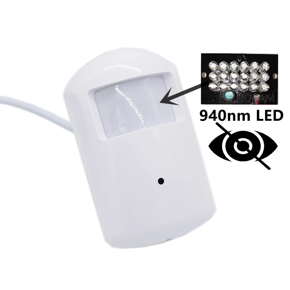 Camhi Onvif HD Pir 스타일 RTSP 와이파이 IP 보안 무선 940nm 야간 투시경 은닉 카메라, SD 카드 슬롯 및 오디오, Onvif 1080P 5MP