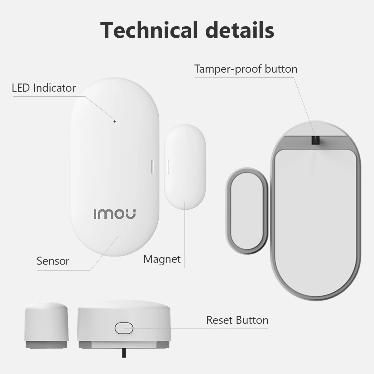 IMOU 스마트 와이파이 문짝 및 창문 센서, 지그비 3.0 홈 보안 보호, 2 년 배터리 실시간 알림, 변조 방지