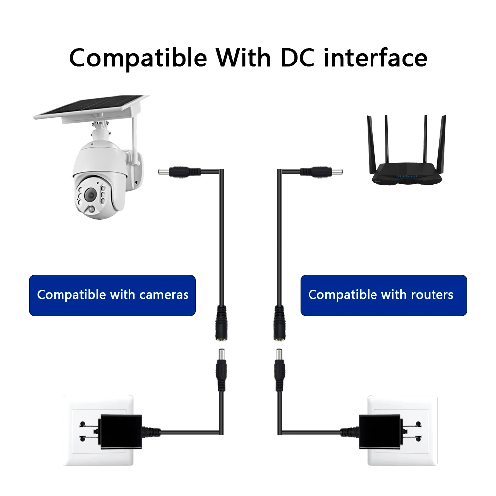 10M 20M DC 12 V 전원 연장 케이블 CCTV 카메라용 5.5mm x 2.1mm/20 FT DC 플러그 12 V 연장 코드