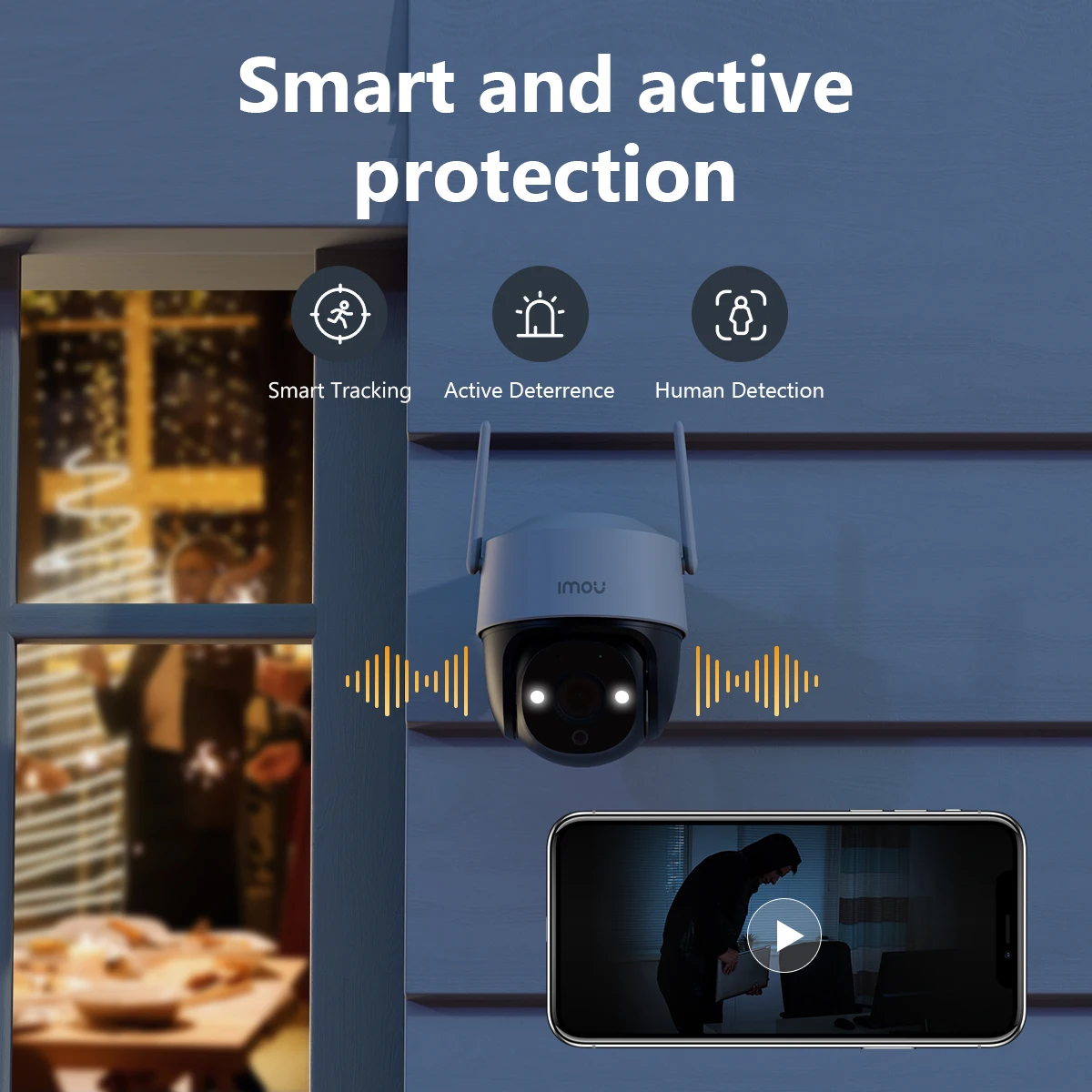 IMOU 크루저 SE + 5MP 3K 와이파이 카메라, 듀얼 안테나, 야외 IP66, 비바람에 견디는 풀 컬러 추적 카메라, AI 인간 감지 카메라