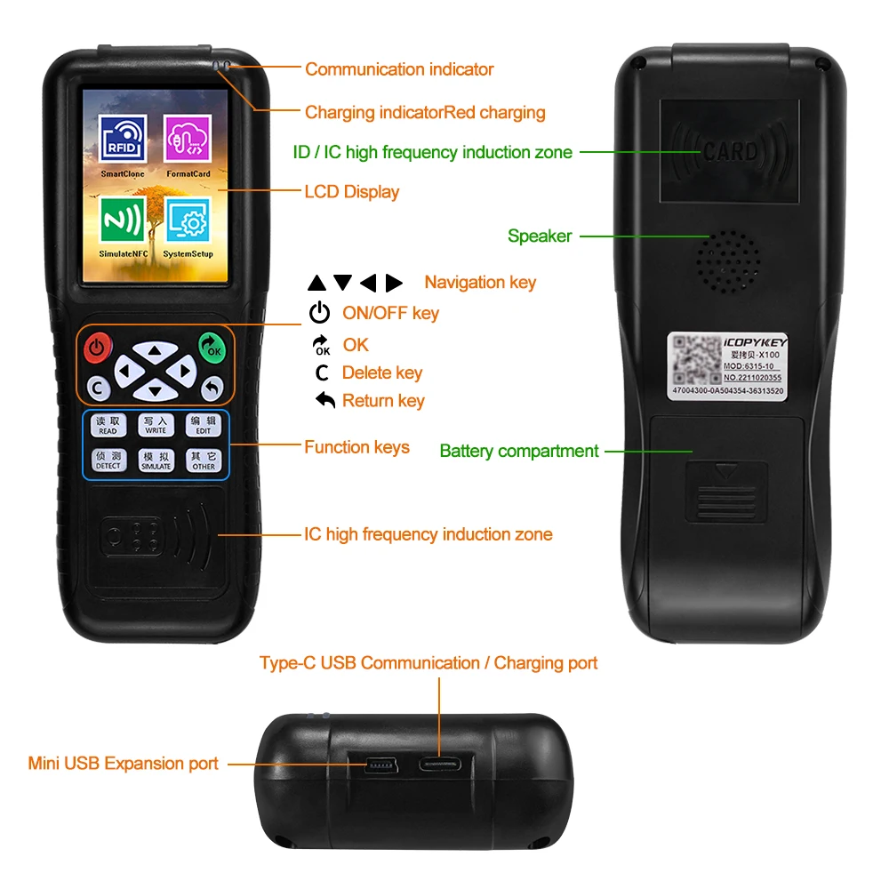 YiToo 2023 RFID 리더 라이터, 키 카드 프로그래머 디코더, 복사기 NFC 복사기, 무료 소프트웨어 모바일 앱 디코딩, 새 버전