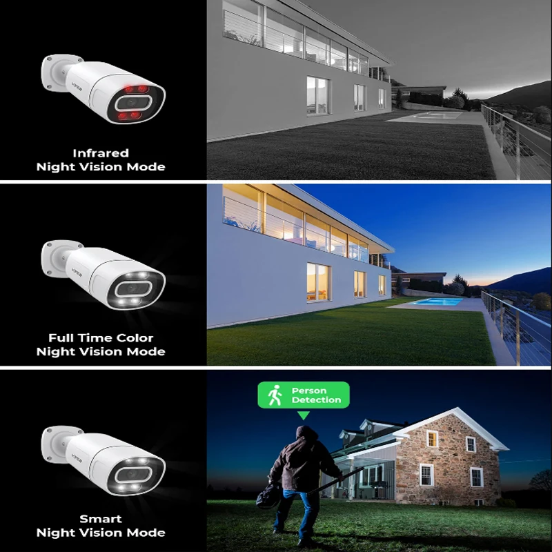 야외 보안 비디오 카메라 XMEYE, 8MP 4kPOE IP 카메라, ONVIF H.265 오디오 레코드 CCTV 얼굴 인식, 5MP4MP 방수 IP66