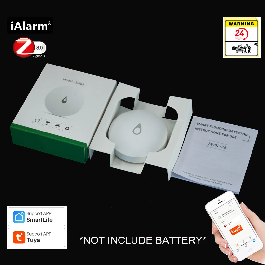 Meian 지그비 침수 센서 연결 감지기, 침수 범람 경고, IP68 경보, 보안 보호, SW02, 3 개