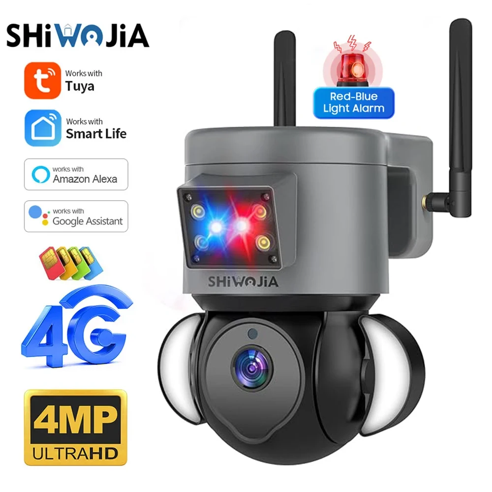 SHIWOJIA TUYA PTZ IP 카메라, 4G Sim 카드, 4MP 비디오 알람 감시 카메라, 야외 스피드 돔 카메라, CCTV 보안 보호 title=SHIWOJIA TUYA PTZ IP 카메라, 4G Sim 카드, 4MP 비디오 알람 감시 카메라, 야외 스피드 돔 카메라, CCTV 보안 보호 