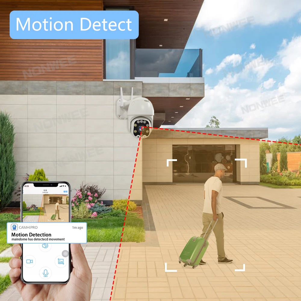 야외 와이파이 스피드 돔 비디오 감시 카메라, 4G SIM 카드 보안 카메라, PTZ 5MP, CCTV P2P 야간 투시경, 자동 추적 Camhi