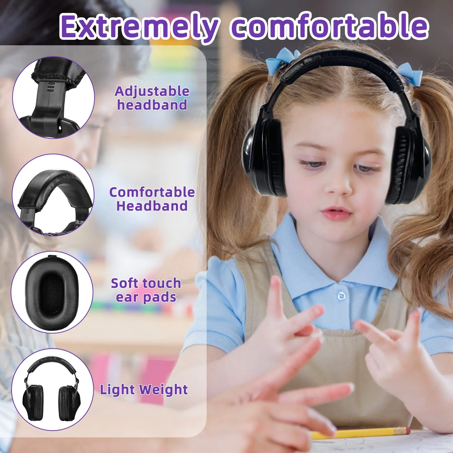 ZOHAN-수동 귀마개 NRR 22dB 소음 전술 사냥 귀마개를 위한 보호 귀마개, 아이를 위한 소음 방지 귀 보호