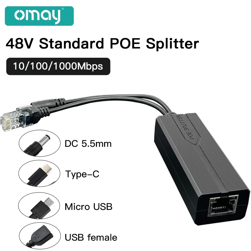 화웨이 하이크비전 마이크로 USB 주입 전원 공급 장치, 표준 48V, 12V, 1.2A, tye100 M, 1000M, 슬로프 전압 확장, POE 분리기 title=화웨이 하이크비전 마이크로 USB 주입 전원 공급 장치, 표준 48V, 12V, 1.2A, tye100 M, 1000M, 슬로프 전압 확장, POE 분리기 