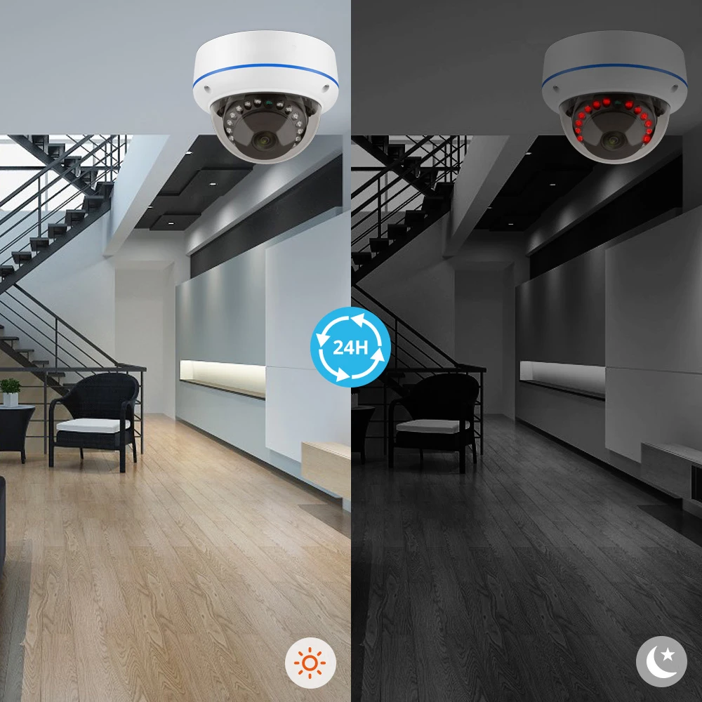 MISECU 돔 POE 보안 카메라 키트, 실내 모션 감지, CCTV 비전, 레코드 감시 시스템, H.265NVR, 8CH, 5MP, 4MP