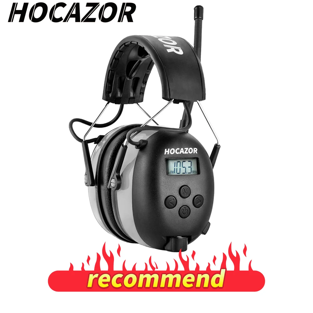 HOCAZOR 안전 귀마개, FM/AM 라디오 헤드폰, 귀 보호 머프, NRR 25dB 청력 보호대, 깎기 작업장 눈 불기 title=HOCAZOR 안전 귀마개, FM/AM 라디오 헤드폰, 귀 보호 머프, NRR 25dB 청력 보호대, 깎기 작업장 눈 불기 