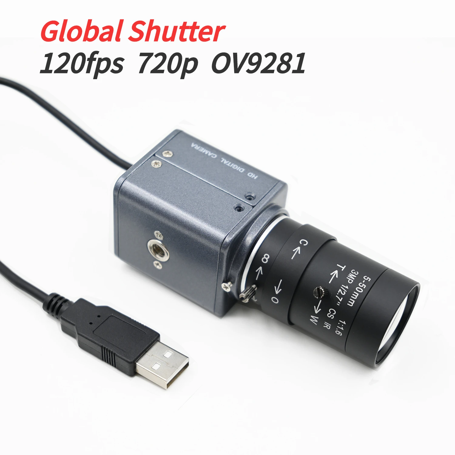 OV9281 글로벌 셔터, 120fps USB 카메라, 720p 흑백, 고속 미니 박스 웹캠, 5-50mm 2.8-12mm 가변 초점 렌즈, 1280x720 title=OV9281 글로벌 셔터, 120fps USB 카메라, 720p 흑백, 고속 미니 박스 웹캠, 5-50mm 2.8-12mm 가변 초점 렌즈, 1280x720 