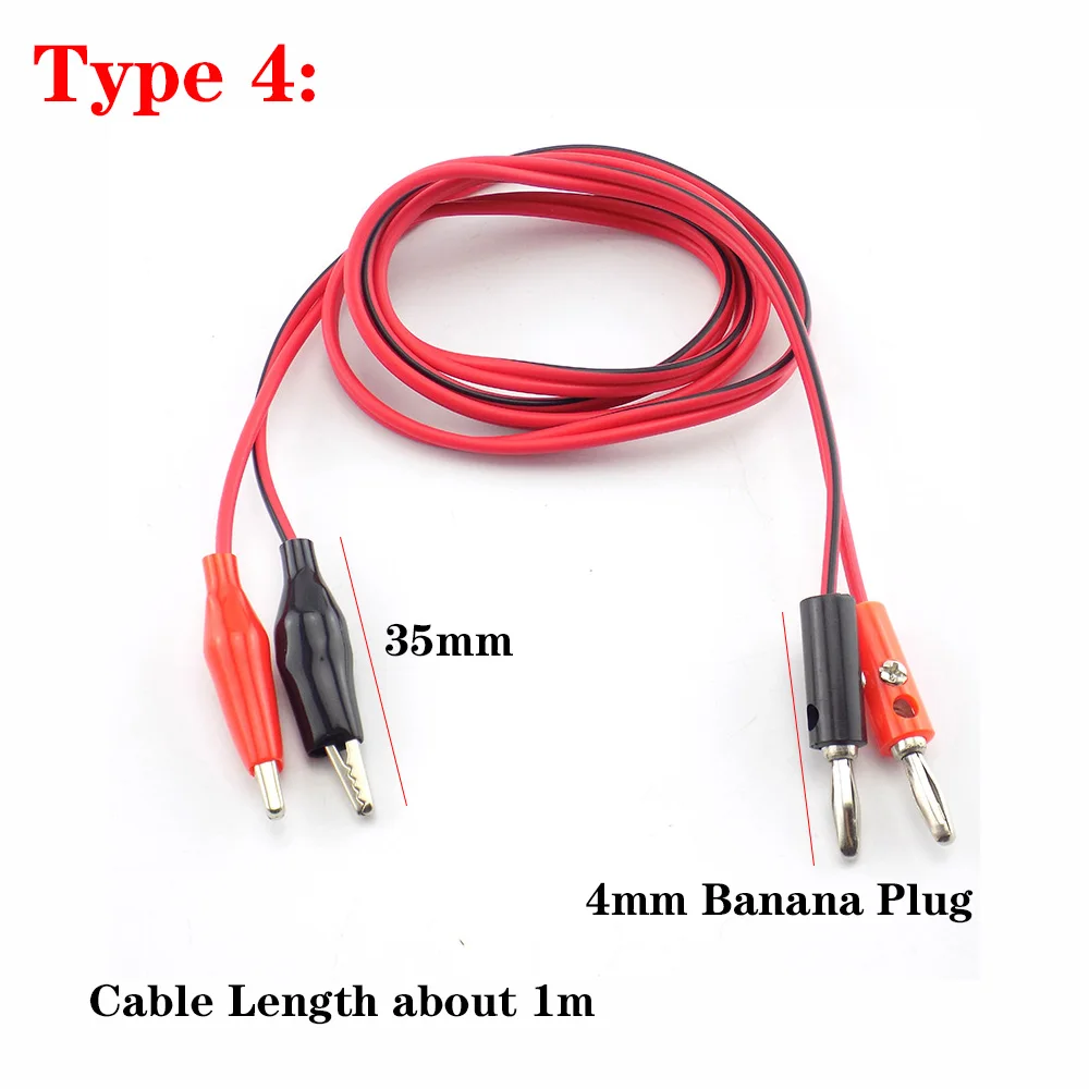 DIY 전원 공급 장치 악어 클립-USB 플러그 테스트 케이블 리드 점퍼 와이어, 남성 여성 잭, 듀얼 프로브 악어 클립 전기 A