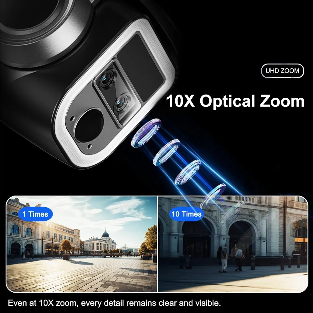 LS VISION 4G/WiFi 무선 방수 태양 보안 카메라, 야외 듀얼 스크린, 4K 10x 줌, 듀얼 PIR 자동 추적 CCTV, 2 in 1