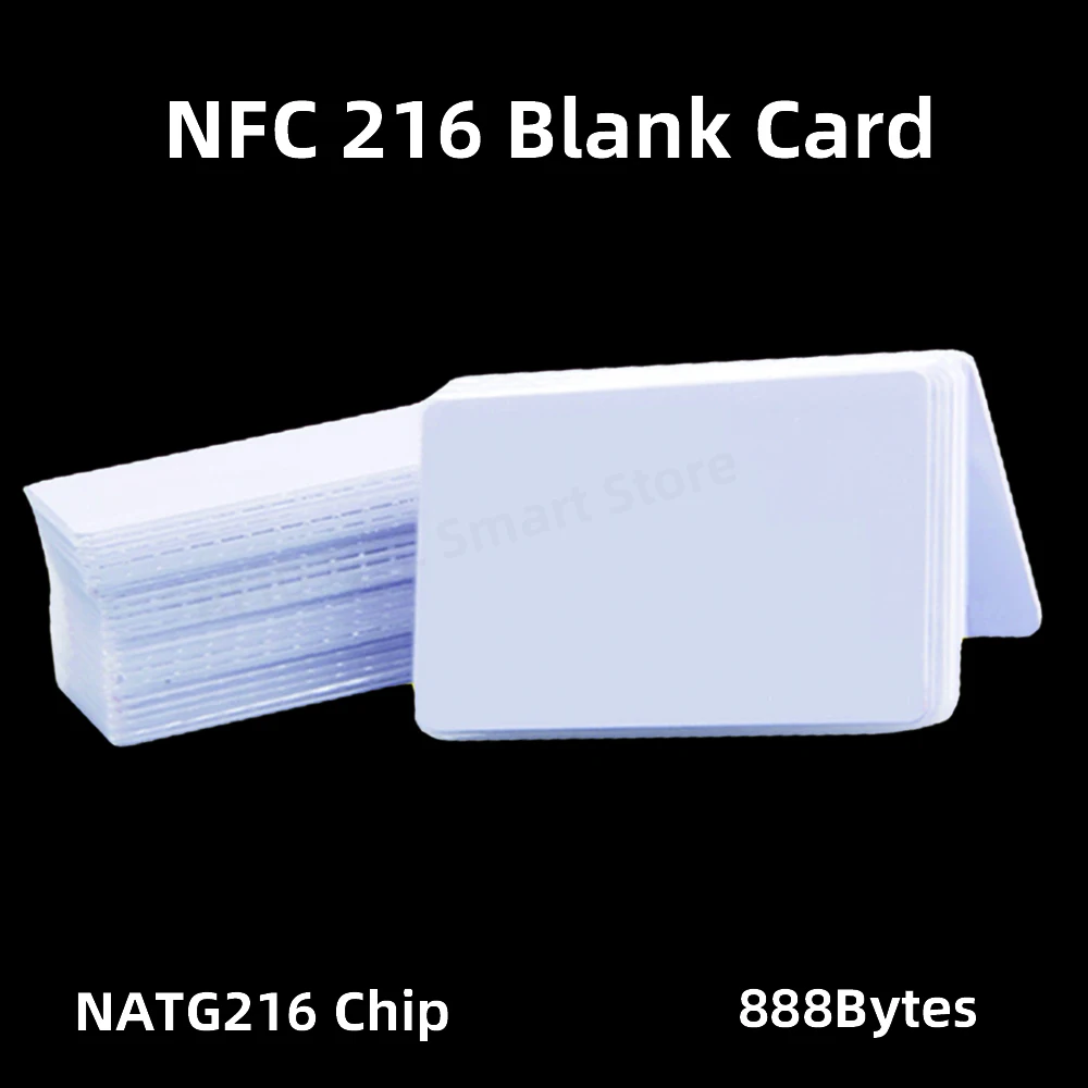 NFC 카드 NTG 216 블랭크 카드, PVC 13.56MHz 방수 RFID HF 888 바이트, NFC 비즈니스 NFC 216 위조 방지 링크, 10 개, 50 개