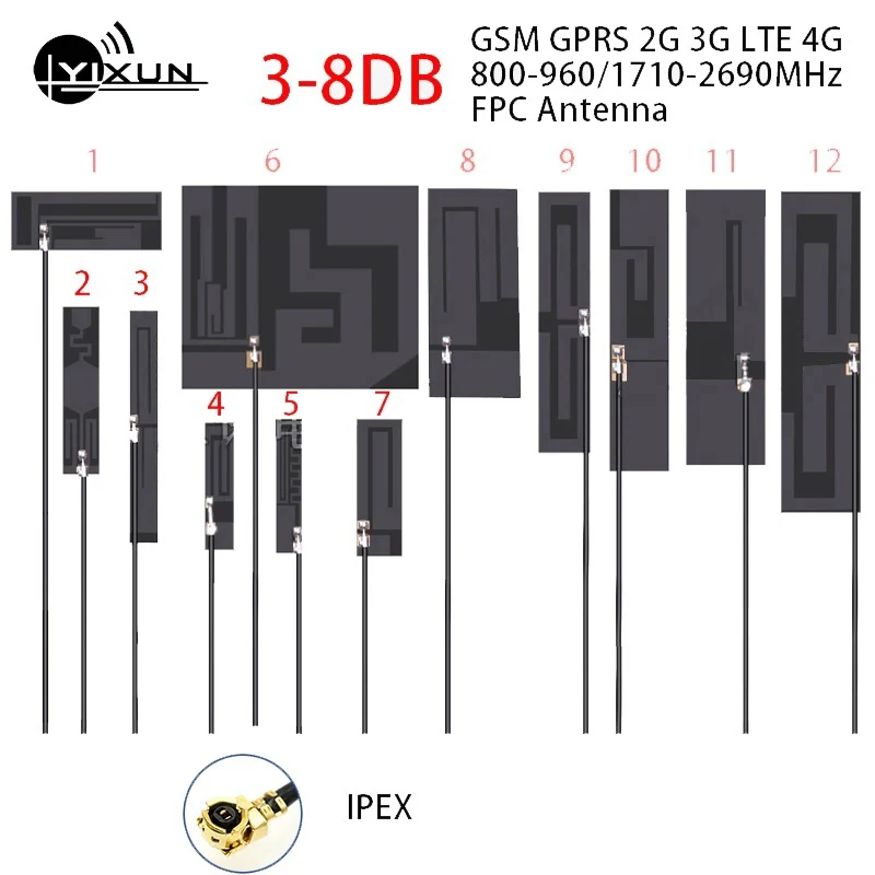 GSM GPRS 내장 FPC 소프트 보드 안테나 신호 부스터 증폭기, Ipex U.FL RG1.13, 20cm 케이블, 8dbi 700-2700MHz, 2G, 3G, LTE, 4G title=GSM GPRS 내장 FPC 소프트 보드 안테나 신호 부스터 증폭기, Ipex U.FL RG1.13, 20cm 케이블, 8dbi 700-2700MHz, 2G, 3G, LTE, 4G 