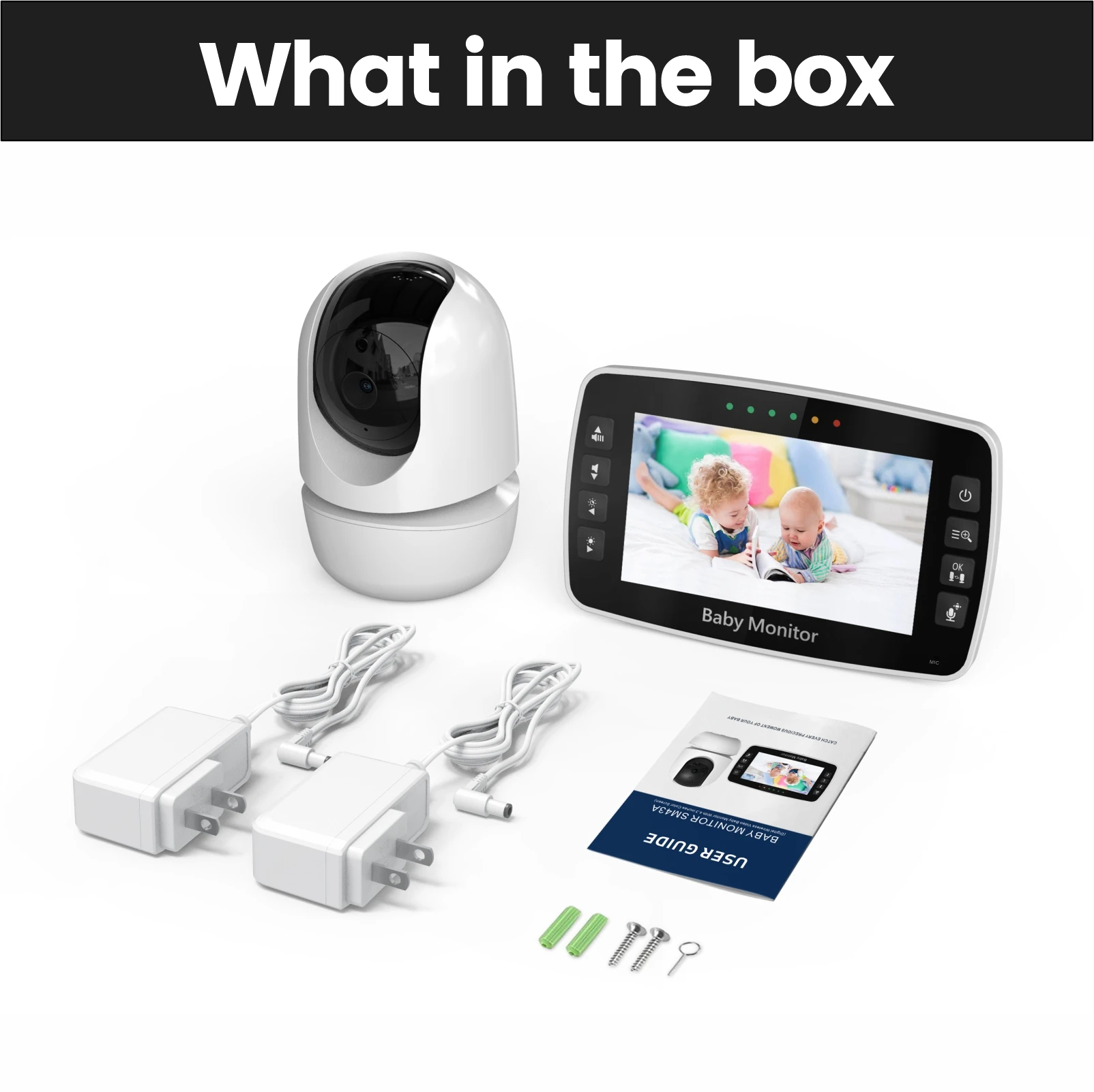 IPS 스크린 무선 PTZ 인터콤 베이비 모니터, 온도 표시 보모 캠, 장거리 베이비 시터 카메라, 4.3 인치