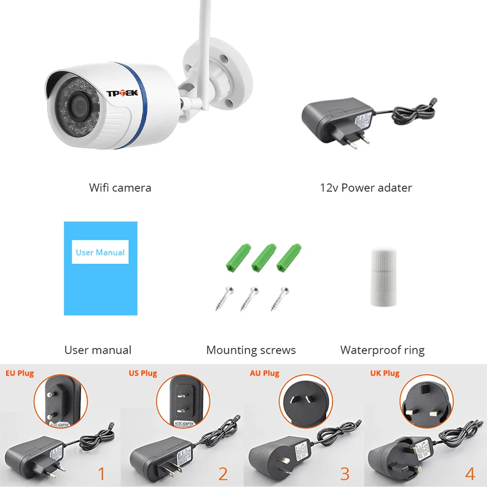 4MP 1080P IP 카메라 야외 와이파이 보안 카메라, 무선 비디오 감시 와이파이 총알 방수 CCTV HD 카메라 캠