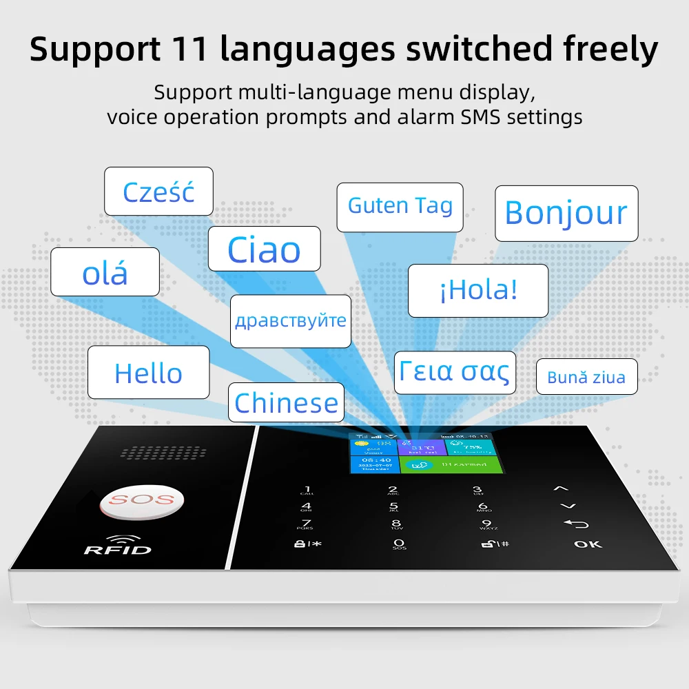 집 GSM 와이파이 투야 스마트 라이프 앱 제어 도난 경보 키트, 문짝 센서 포함, 알렉사와 함께 작동하는 HINA 보안 경보 시스템