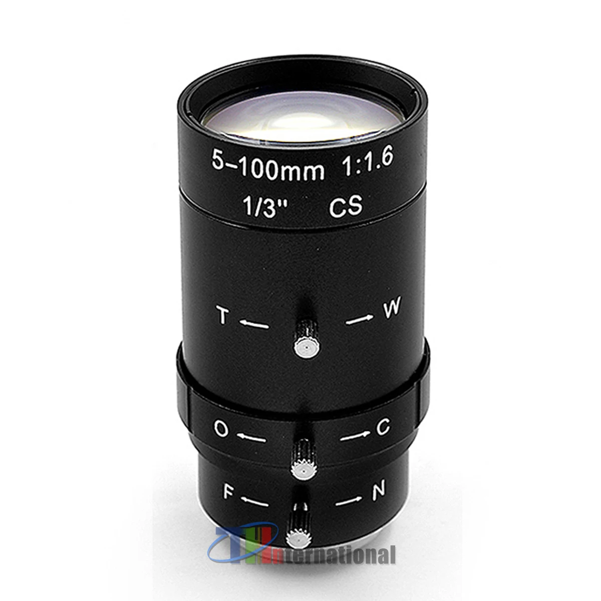 수동 줌 AHD CS 마운트 왜곡 수동 조리개 머신 비전 렌즈, 수동 초점 줌 카메라 렌즈, 1/3 인치 F1.6, 5-100mm