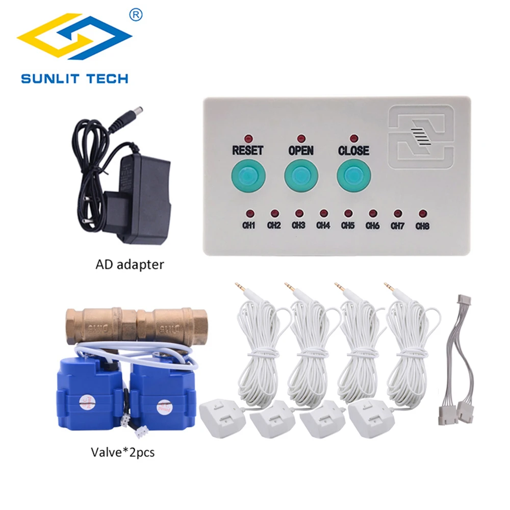 누수 센서 (6-M 물 센서 4 개) 및 DN15 (1/2 인치) 2 개 밸브 보호, 보안 보호 title=누수 센서 (6-M 물 센서 4 개) 및 DN15 (1/2 인치) 2 개 밸브 보호, 보안 보호 