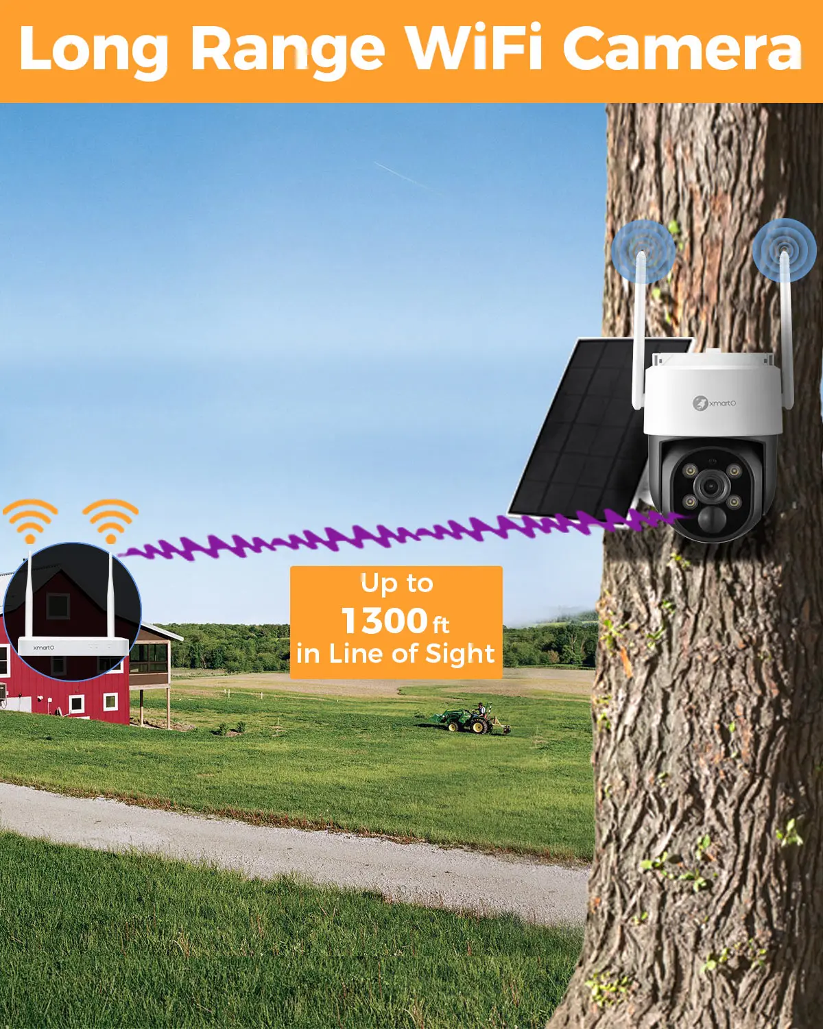 XMARTO 100% 무선 태양열 PTZ 홈 보안 카메라 시스템, 4 세트, 2K 4MP QHD CCTV 감시 키트 포함 와이파이 NVR, 4K, 10CH