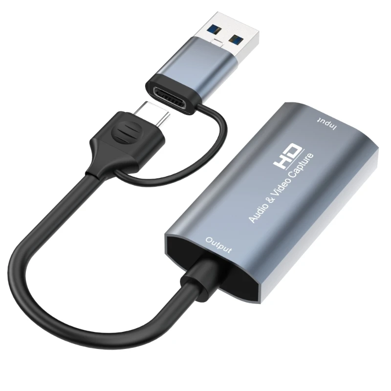 Nku 4K 비디오 캡처 카드, HD 소스-USB/C 타입 비디오 그래버 녹음기 케이블, PC 컴퓨터 카메라 라이브 스트리밍 게임용