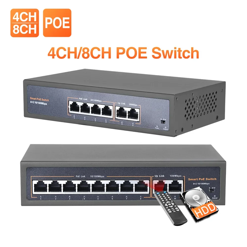 Techage 이더넷 IP 카메라 및 무선 AP 및 CCTV 카메라 시스템용 4CH 8CH 52V 네트워크 POE 스위치, 10/100Mbps IEEE 802.3 af 포함 title=Techage 이더넷 IP 카메라 및 무선 AP 및 CCTV 카메라 시스템용 4CH 8CH 52V 네트워크 POE 스위치, 10/100Mbps IEEE 802.3 af 포함 