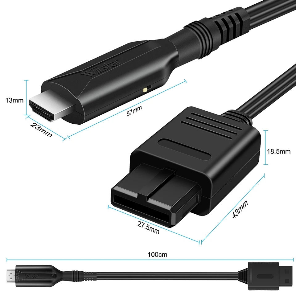 N64-HDMI, NGC/SNES/N64 용-HDMI 변환기 어댑터 케이블, 게임큐브 플러그앤플레이용 N64 용 전체 디지털 케이블 액세서리