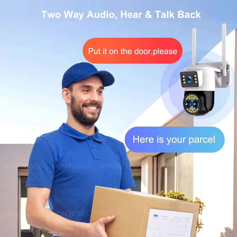 Yoosee 듀얼 스크린 와이파이 PTZ 카메라, 양방향 오디오 컬러, 야간 투시경, 야외 보안 카메라 시스템, 3 렌즈, 4K, 8MP, 10X 줌