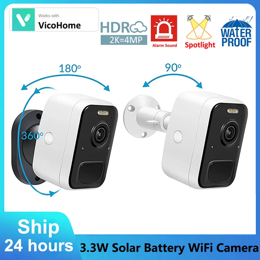 4MP IP WiFi 보안 야외 태양열 카메라 PIR 모션 감지 사이렌 알람 색상 야간 VicoHome APP 스포트라이트 배터리 캠 title=4MP IP WiFi 보안 야외 태양열 카메라 PIR 모션 감지 사이렌 알람 색상 야간 VicoHome APP 스포트라이트 배터리 캠 