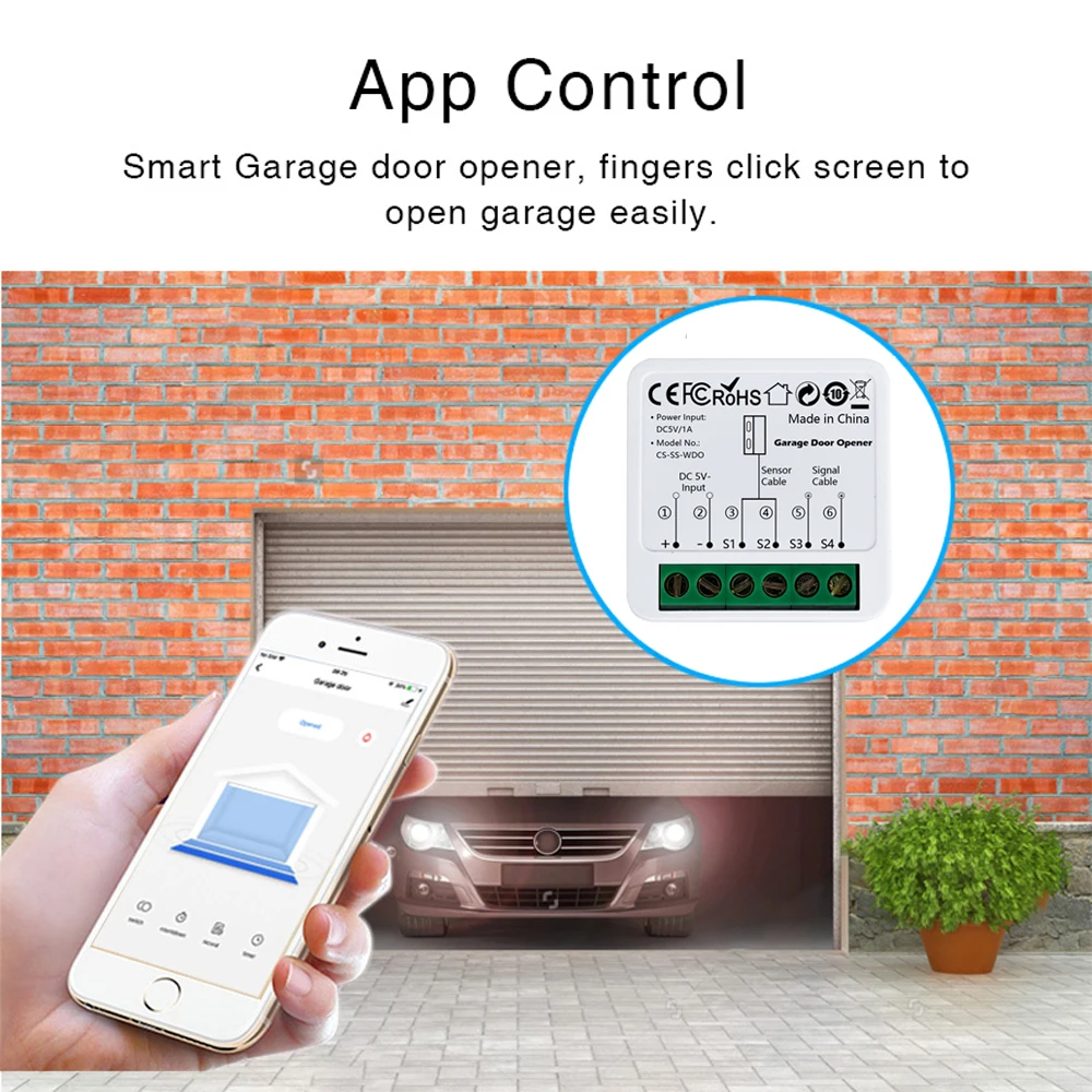 WiFi 차고 문 오프너 Smart Gate Door Controllor Alexa echo와 호환 Google 홈 스마트 라이프 Tuya Smart iOS Android APP