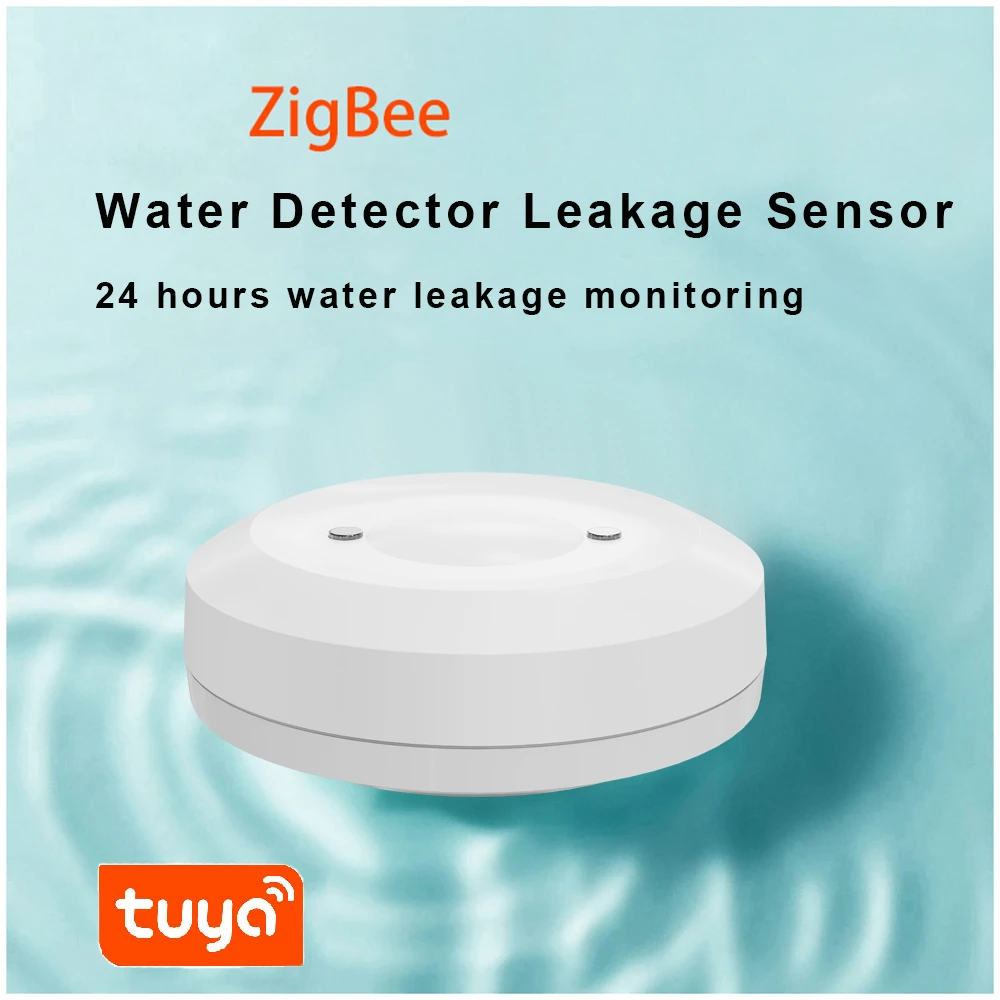 ZigBee 투야 누수 감지기, 홍수 센서, 물 탱크 전체 물 연결 경보, 앱 원격 모니터링, 투야 지그비 게이트웨이