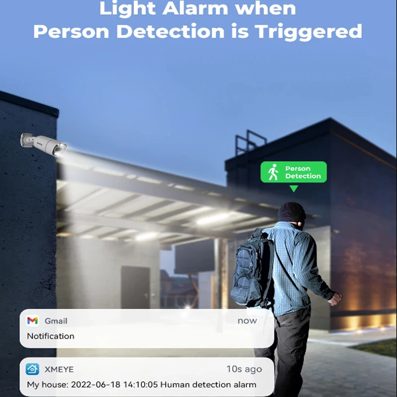 야외 보안 비디오 카메라 XMEYE, 8MP 4kPOE IP 카메라, ONVIF H.265 오디오 레코드 CCTV 얼굴 인식, 5MP4MP 방수 IP66