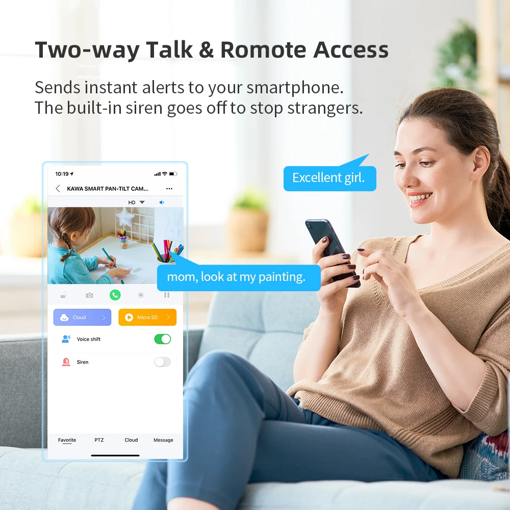KAWA 2K IP 카메라, 와이파이 360 실내 비디오 감시 카메라, 보안 PTZ CCTV, 스마트 홈 무선 애완 동물 아기 모니터 추적 알렉사