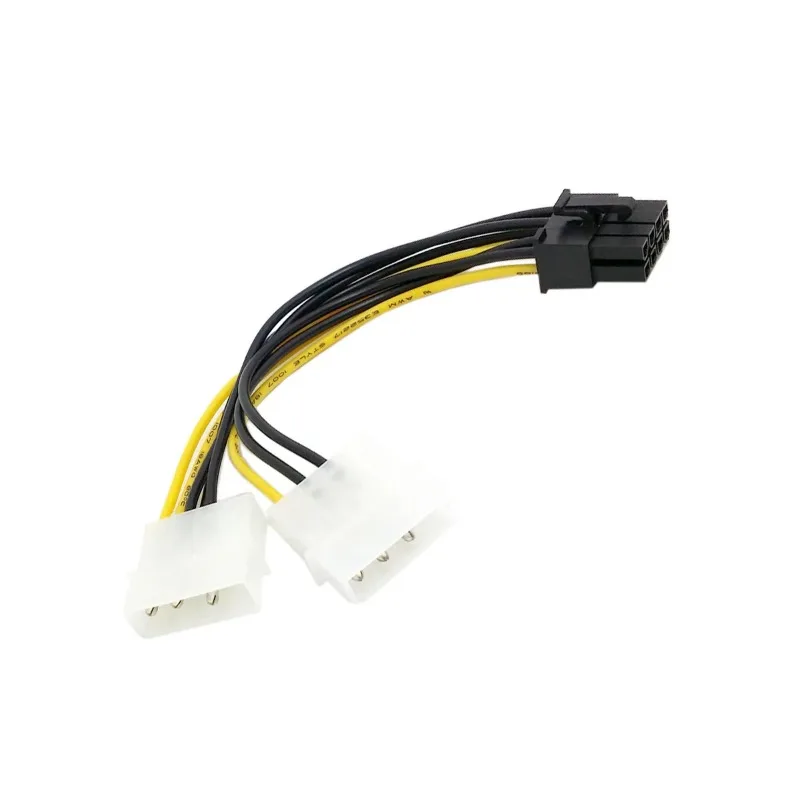 전원 케이블 18cm 8 핀-듀얼 4 핀 비디오 카드 전원 코드, Y 모양 8 핀 PCI Express-듀얼 4 핀 Molex 그래픽 카드 280903