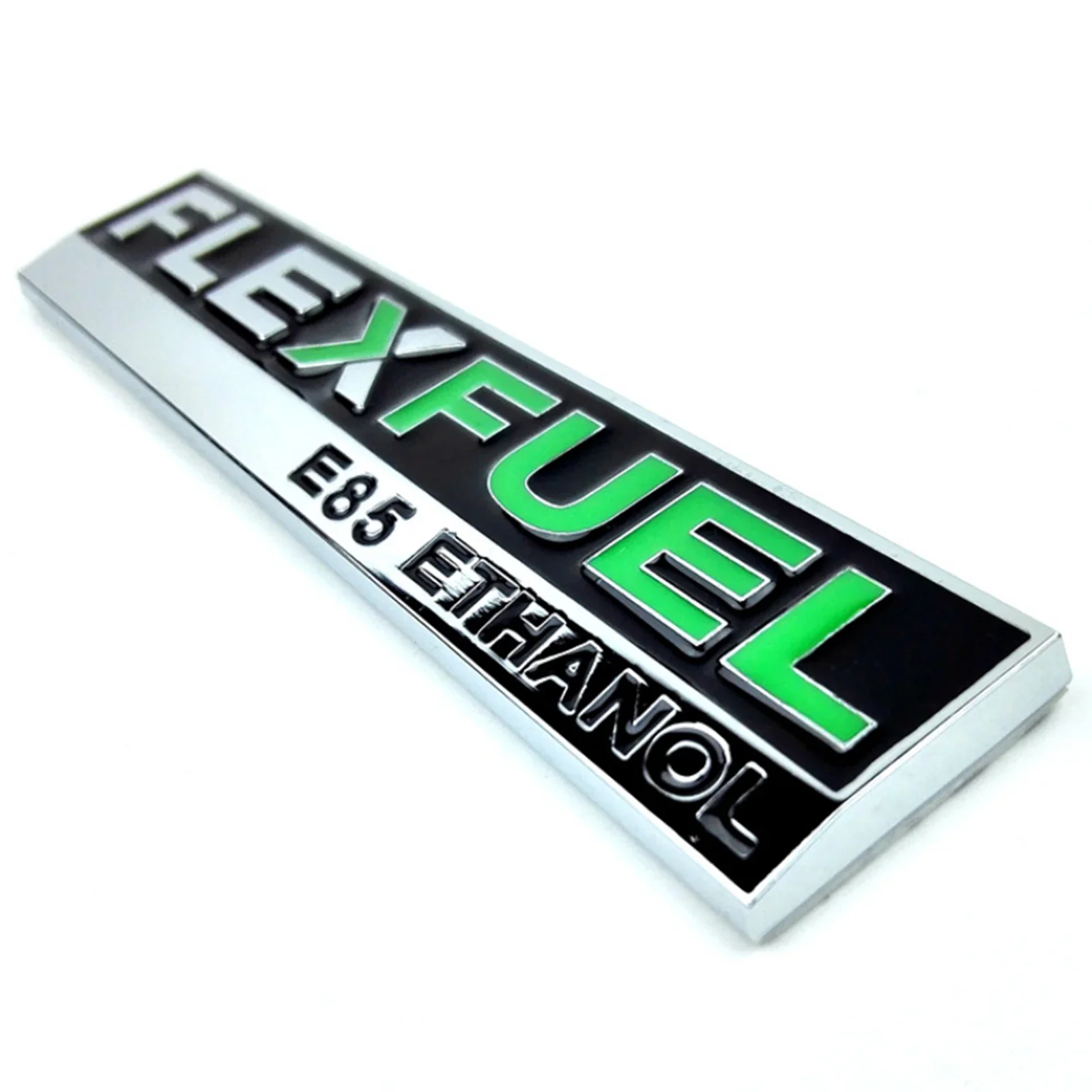 FLEX FUEL E85 에탄올 자동차 스티커, 청정 에너지 차량 금속 차체 트럭 FLEXFUEL 데칼 3D 배지 엠블럼 액세서리